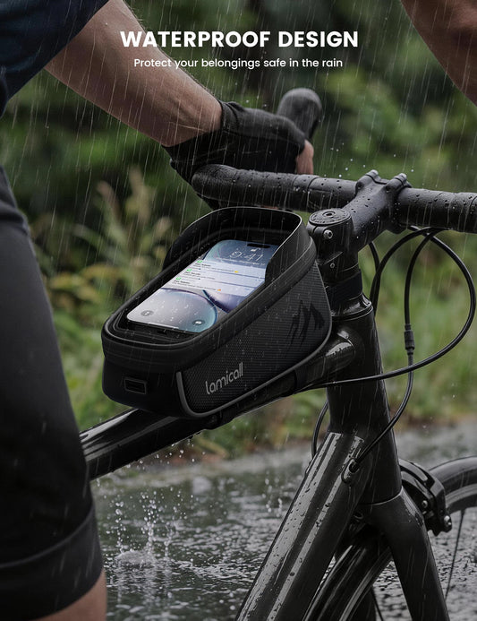 Bike Frame Bag Waterproof Bike Phone Bag 1.6L