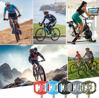 Mountain Bike Pedals Clip in and Flat Platform Dual Sided, Lightweight Nylon Clipless Pedals