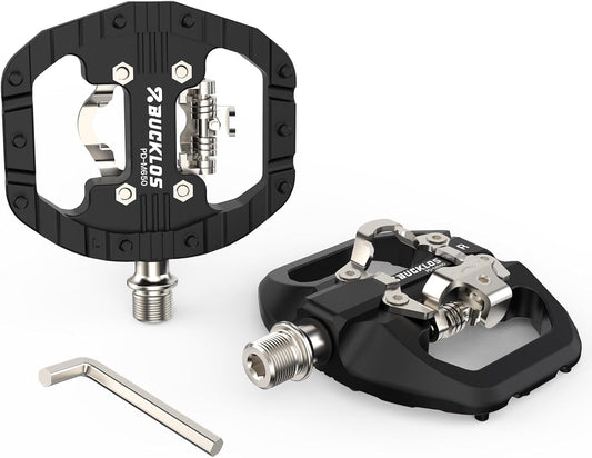 Mountain Bike Pedals Clip in and Flat Platform Dual Sided, Lightweight Nylon Clipless Pedals