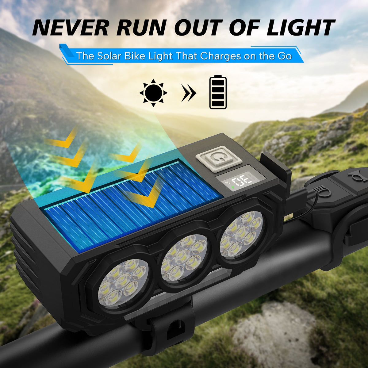 21 LED Headlight With Solar