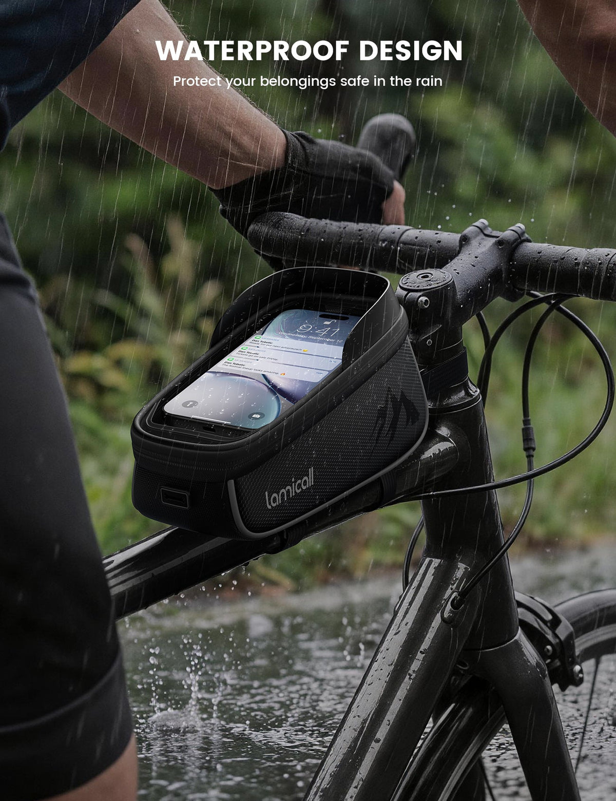 Bike Frame Bag Waterproof Bike Phone Bag 1.6L