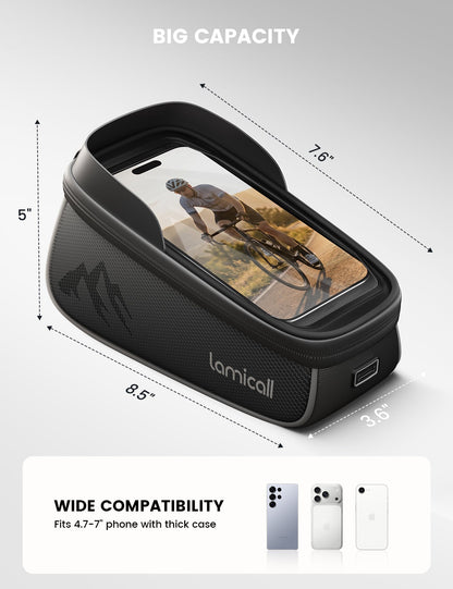 Bike Frame Bag Waterproof Bike Phone Bag 1.6L